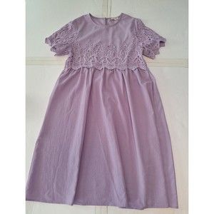 Orange Creek womens Purple Lace Midi fit and flare Dress Size Small S